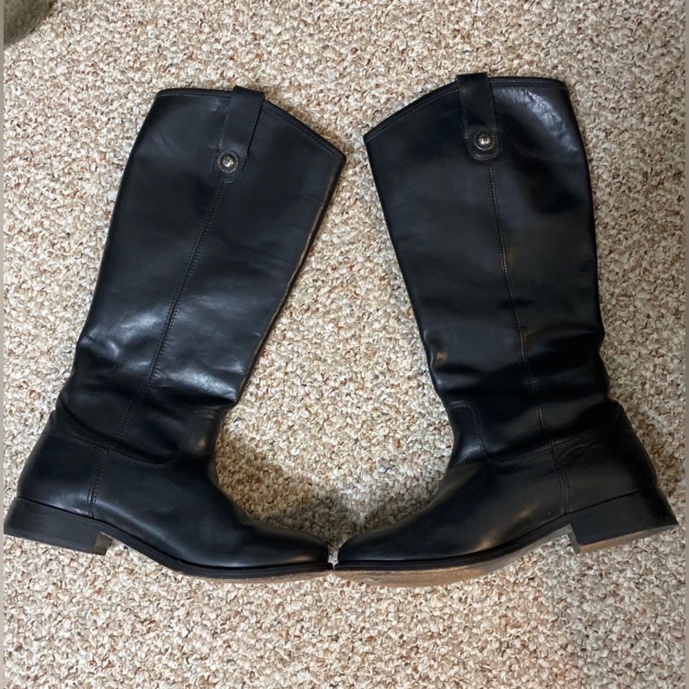 FRYE black biker leather boots 🏍️